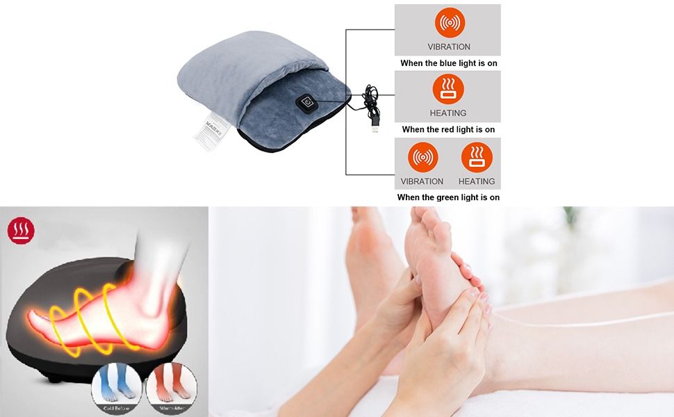 4044A] Electric Heated Foot Warmer with Massage For Blood Circulation,  Vibration and Heating for Cozy Feet,