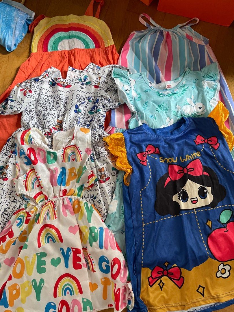 4 5 years old girl dress kid dress flora dress rainbow dress