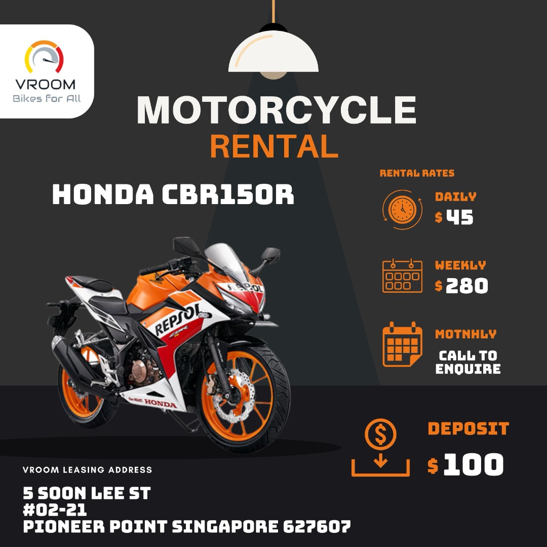 [ Motorbike Rental ] Honda CBR150R ( P Plate Approved ), Motorcycles ...