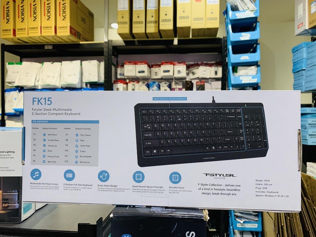 A4Tech Fstyler FK15 2-Section Compact Keyboard USB on Carousell