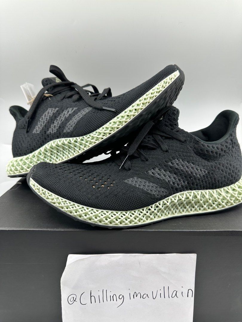 Adidas 4D Futurecraft Core Black Linen Green Grey Linen Primeknit