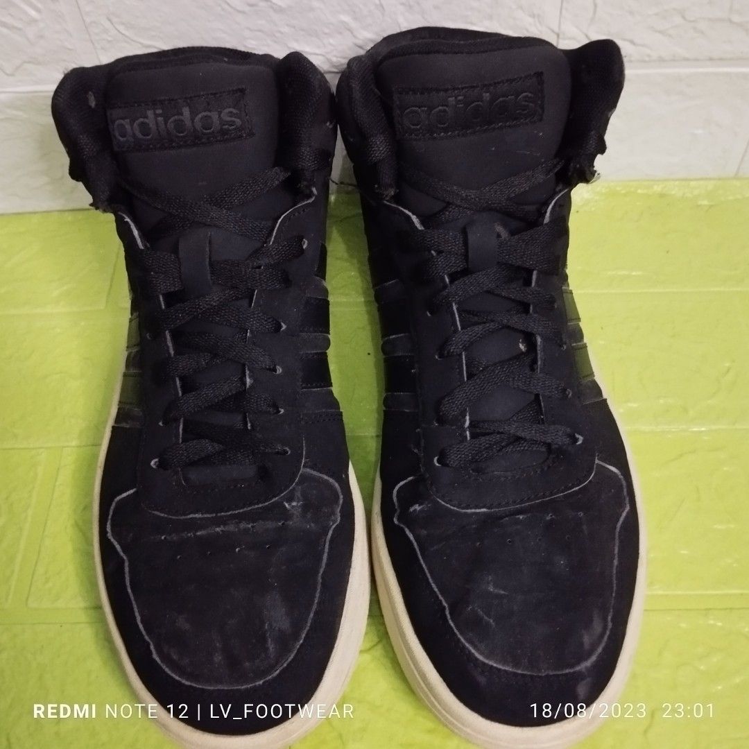 Adidas Hoop 2.0 Mid Black White DB0113 Size 40 Olah Raga