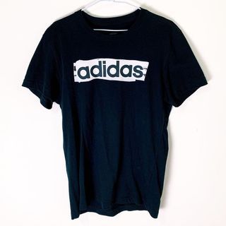 ADIDAS LOGO 油漆 經典 復古 男版 短袖 休閒 短T 黑色 M號 DV3046 CLT-M TP0_238 #23開學季