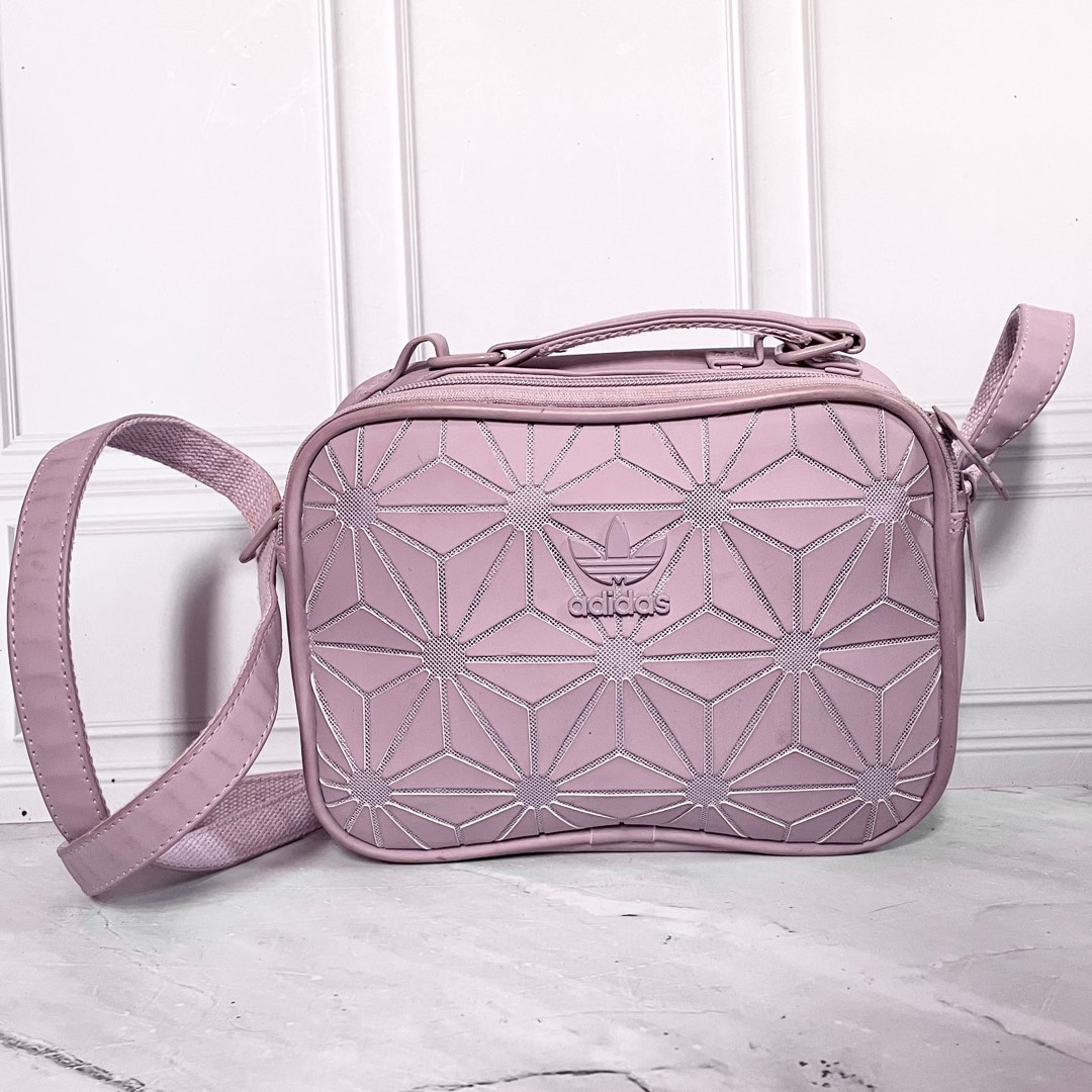 Adidas Purple 3D Geo Mesh Top Handle Sling Crossbody Bag Fesyen