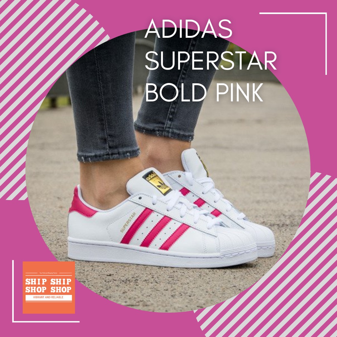 Superstar bold white pink cheap