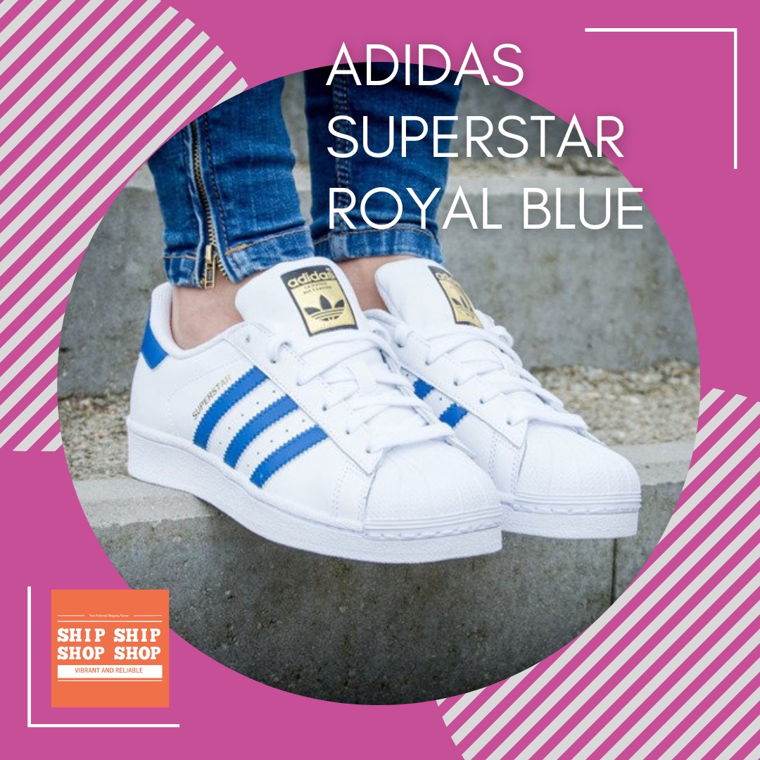 Adidas superstar blue line top