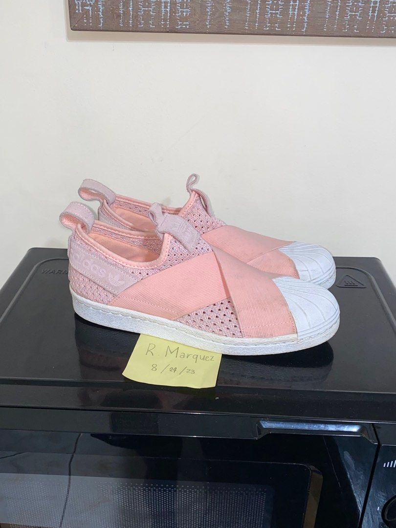 adidas superstar slip on pink