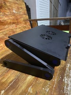 Adjustable Laptop Table Stand with 2 CPU Cooling Fans