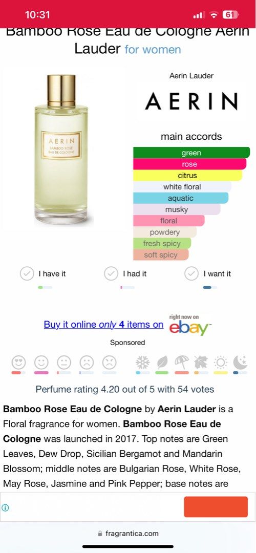 Aerin bamboo rose eau de cologne online