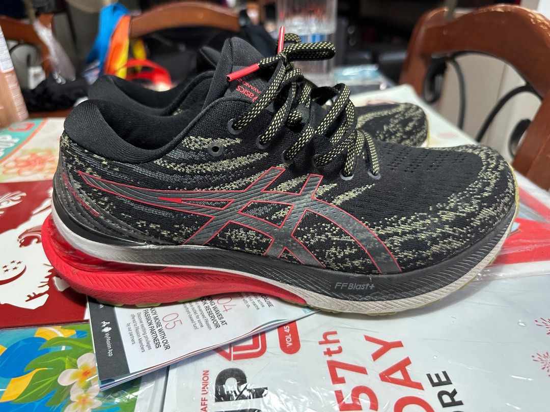 Asics gel kayano black red hotsell
