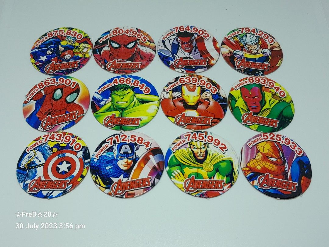 Avengers 2 Local Pogs (21pcs) (Category: Raw Singles) located in San Pablo. Submitted by fredambion (Listing ID 1250886416, Image 3). Description: *Please Take Time To Read Descriptions & Check The Photos *What You See Is What You Get *Avengers Local Pogs *All For Only 20 / 21pcs *No Doubles *Good For Collection *Like New To Well Used Condition *Manage Your Expectation *Payment via Gcash or Palawan Express *Shipping via JRS Express Door to Door o