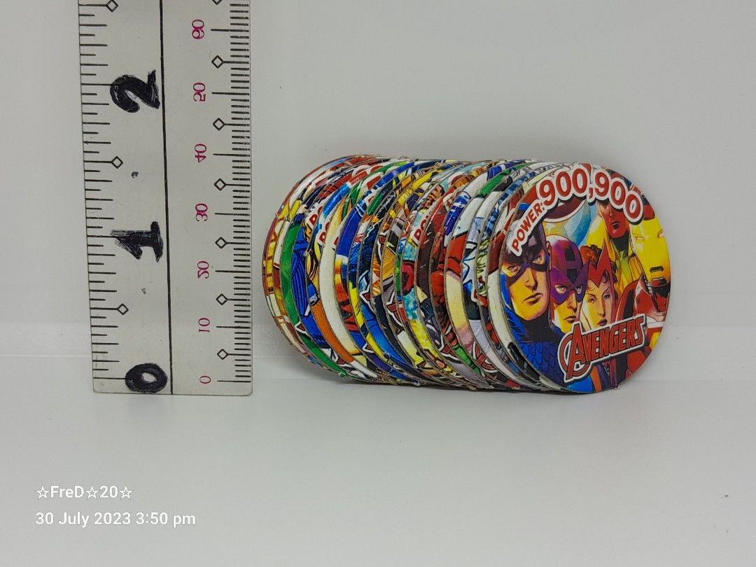 Avengers Local Pogs (21pcs) (Category: Raw Singles) located in San Pablo. Submitted by fredambion (Listing ID 1250886081, Image 1). Description: *Please Take Time To Read Descriptions & Check The Photos *What You See Is What You Get *Avengers Local Pogs *All For Only 20 / 21pcs *No Doubles *Good For Collection *Like New To Well Used Condition *Manage Your Expectation *Payment via Gcash or Palawan Express *Shipping via JRS Express Door to Door or 