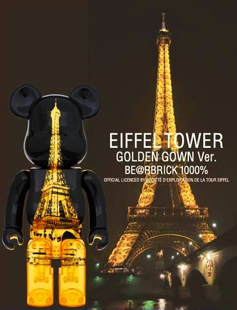 Bearbrick Eiffel Tower Golden Gown 1000%