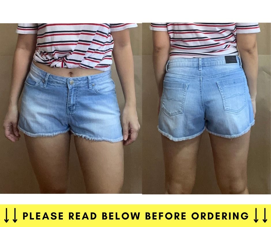 Bench - Ripped Denim Shorts, Mid rise (Category: Shorts) located in Imus. Submitted by fiveanddime_ (Listing ID 1248208938, Image 2). Description: ITEM SPECIFICATION: The store will not be liable in case the clothing doesn’t fit you. Make sure to double check the details before making an offer and ordering. All paid items are final. No refund, No return policy. Description: Mid rise Ripped Denim Shorts Brand: Bench Color: Light wash blue Fabric: 