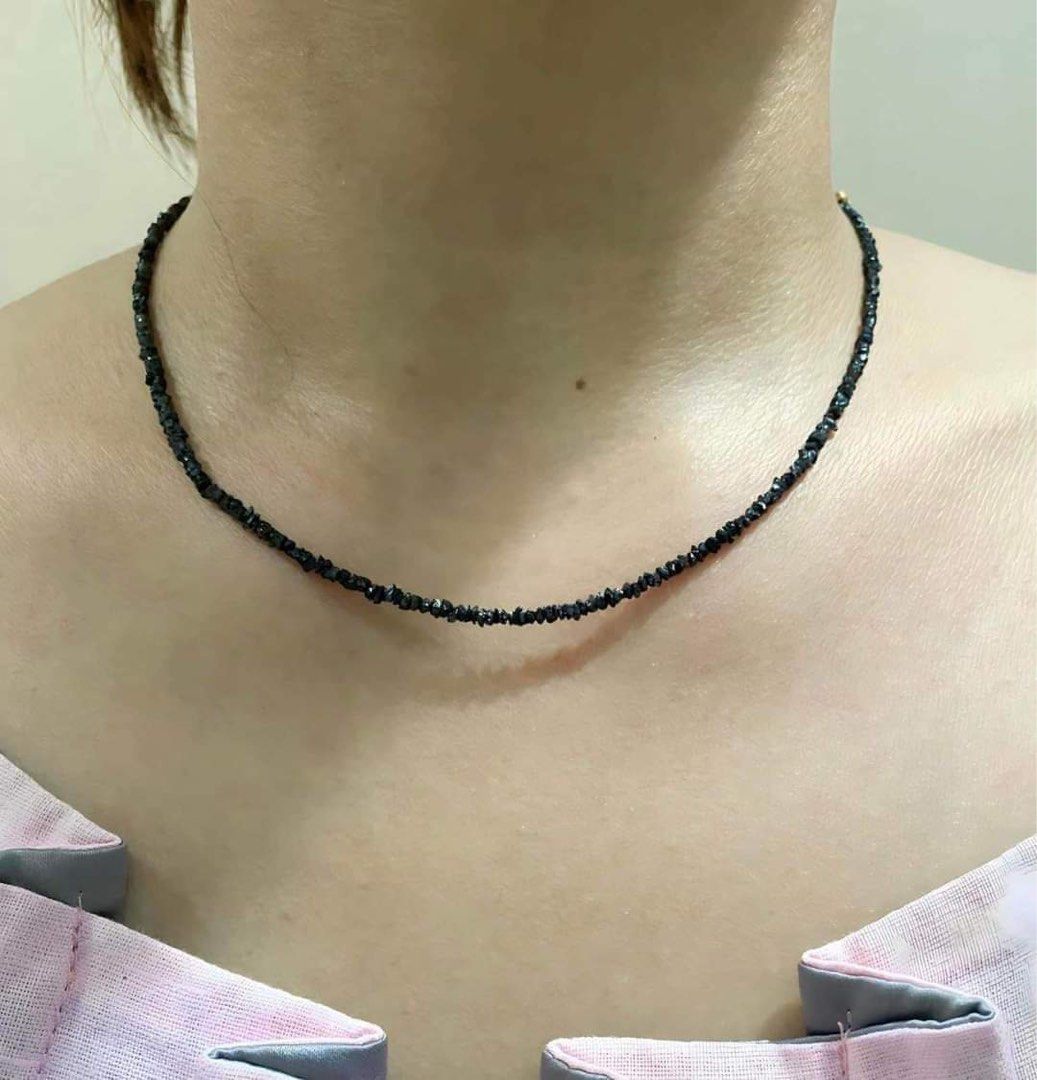 Real black shop diamond necklace