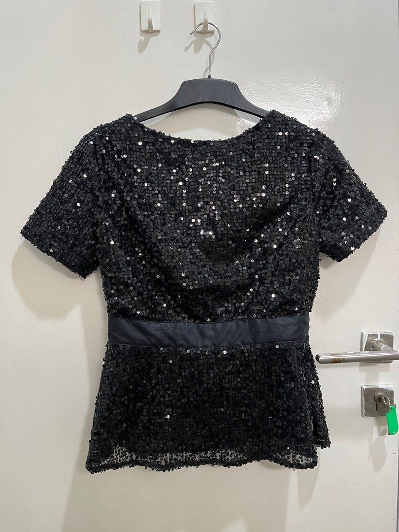 Black sequin 2025 top h&m