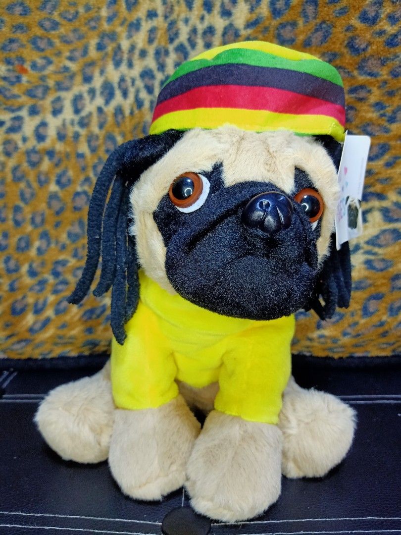BRAND NEW BOB MARLEY PUGS AND KISSES DOG PLUSH Hobbies Toys