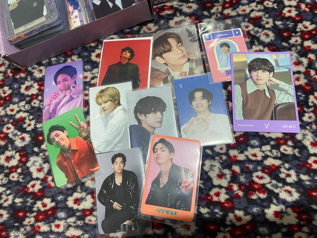 BTS V TAEHYUNG PC SET - 500 for all (Category: K-Wave Merchandise) located in Quezon City. Submitted by doooaaashop (Listing ID 1250850880, Image 1). Description: ~MOTS film strip ~VT by BTS V pc ~FILA pc ~Chilsung cider pc ~Little Wishes pc ~Dfesta mini pc ~sowoozoo message card 1/8 ~ Dicon (4pcs).