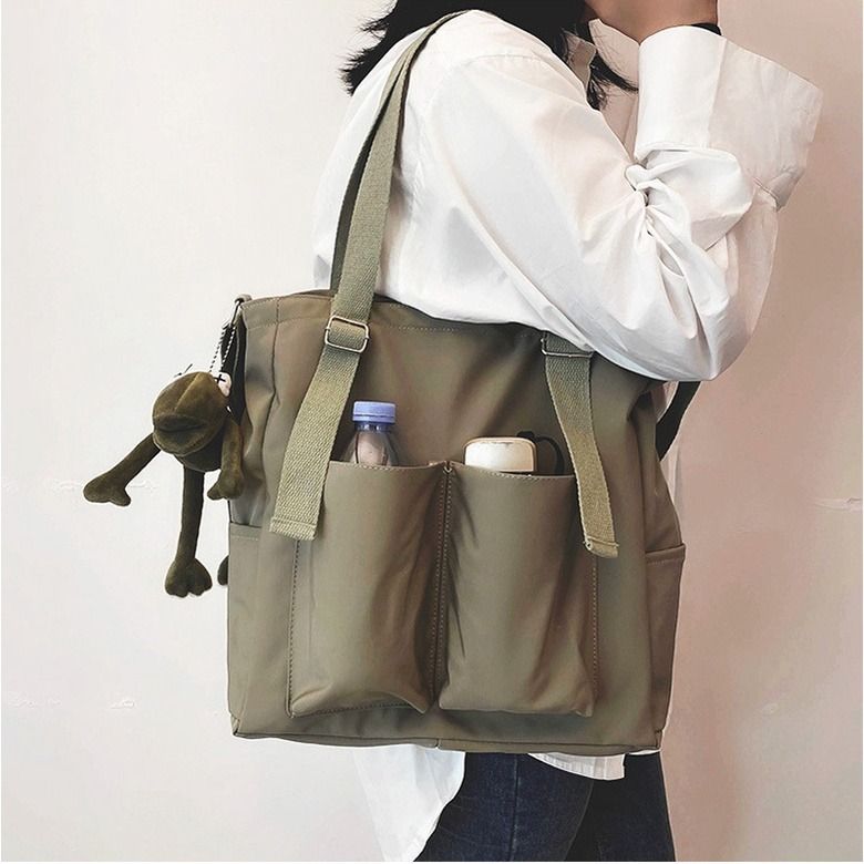 Canvas Sling Bag Women Shoulder College Style Waterproof Large