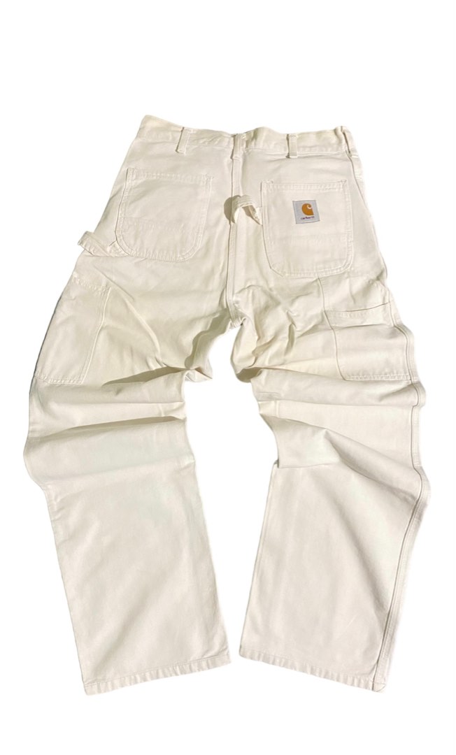 CARHARTT CREAM WHITE CARPENTER PANTS, Men's Fashion, Bottoms, Jeans on