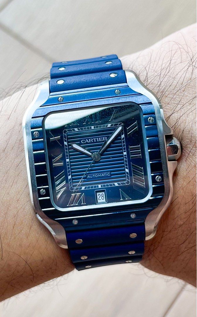 Cartier Santos Large Blue PVD 2022 Limited Production, Luxury, Watches
