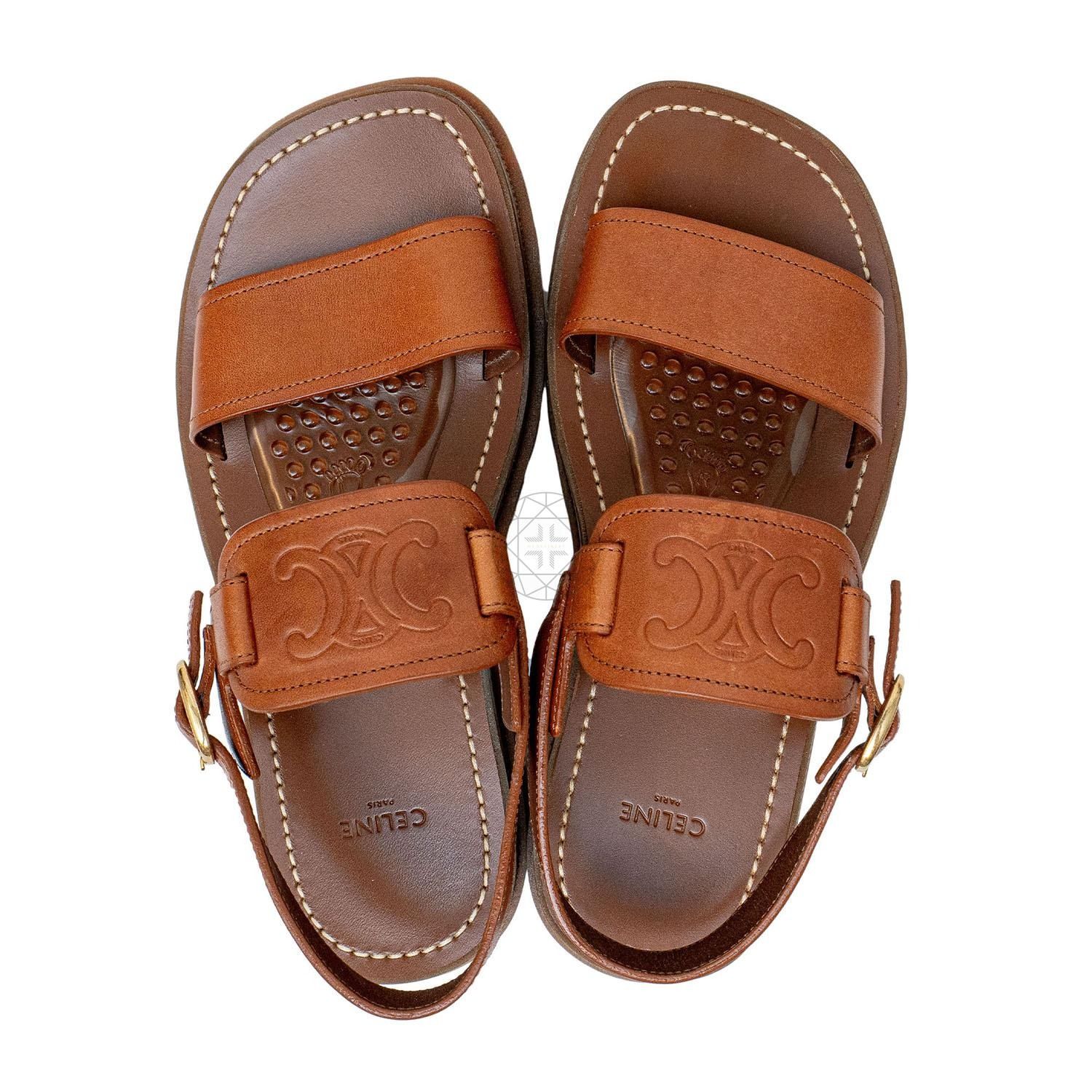 Celine Clea Triomphe Leather Sandals sz 38
