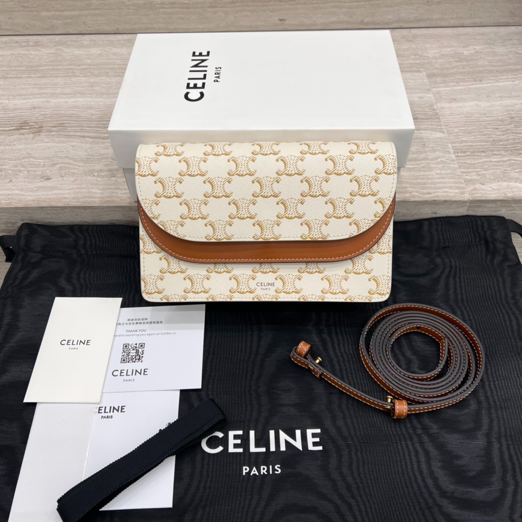 Celine Wallet on Strap Triomphe Coated Canvas at 1stDibs  celine triomphe  canvas wallet, wallet on chain triomphe canvas in triomphe canvas and  calfskin, celine wallet on strap in triomphe canvas
