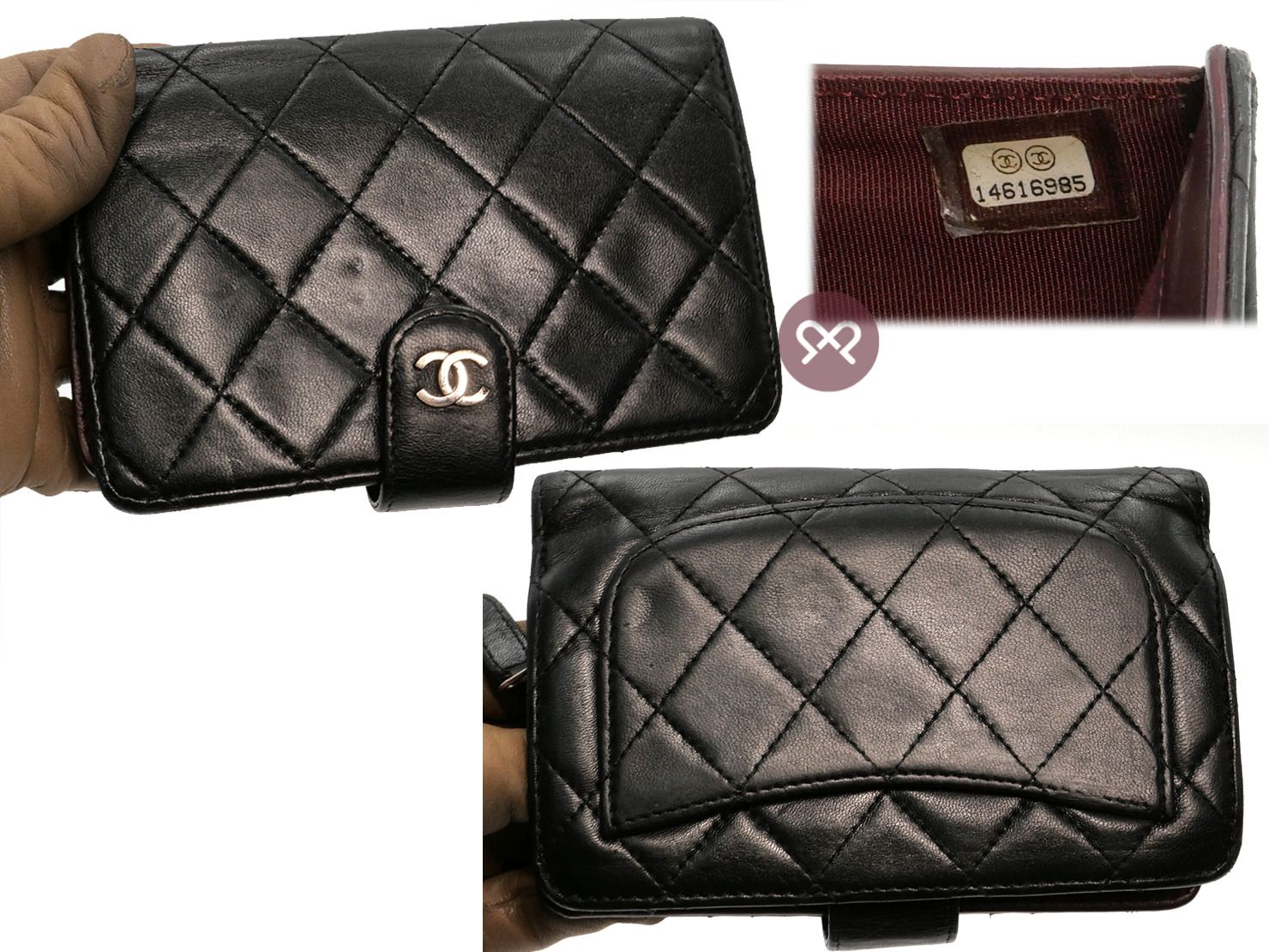 Chanel A48667 Black Lambskin Quilted Leather Zip Pocket Bifold French Wallet,  Luxury, Bags & Wallets on Carousell