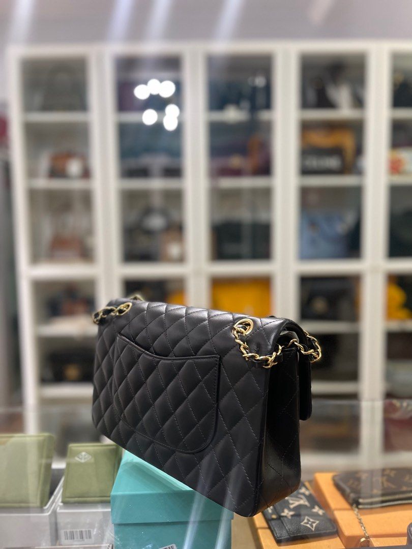 Chanel Classic Double Flap Medium Black Quilted Lambskin and Gold Hardware  (Series 30), Luxury, Bags & Wallets on Carousell