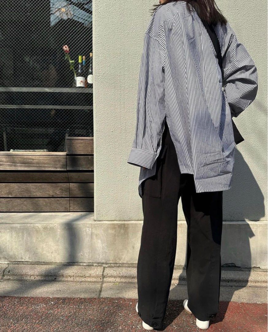 CLANE H/W BACK SLIT CARGO PANTS BLACK黑色軍褲, 她的時尚, 褲＆裙