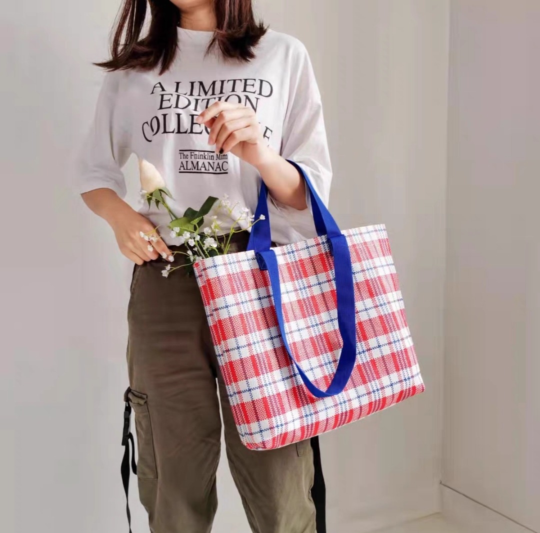 Chinese red blue new arrivals white bag