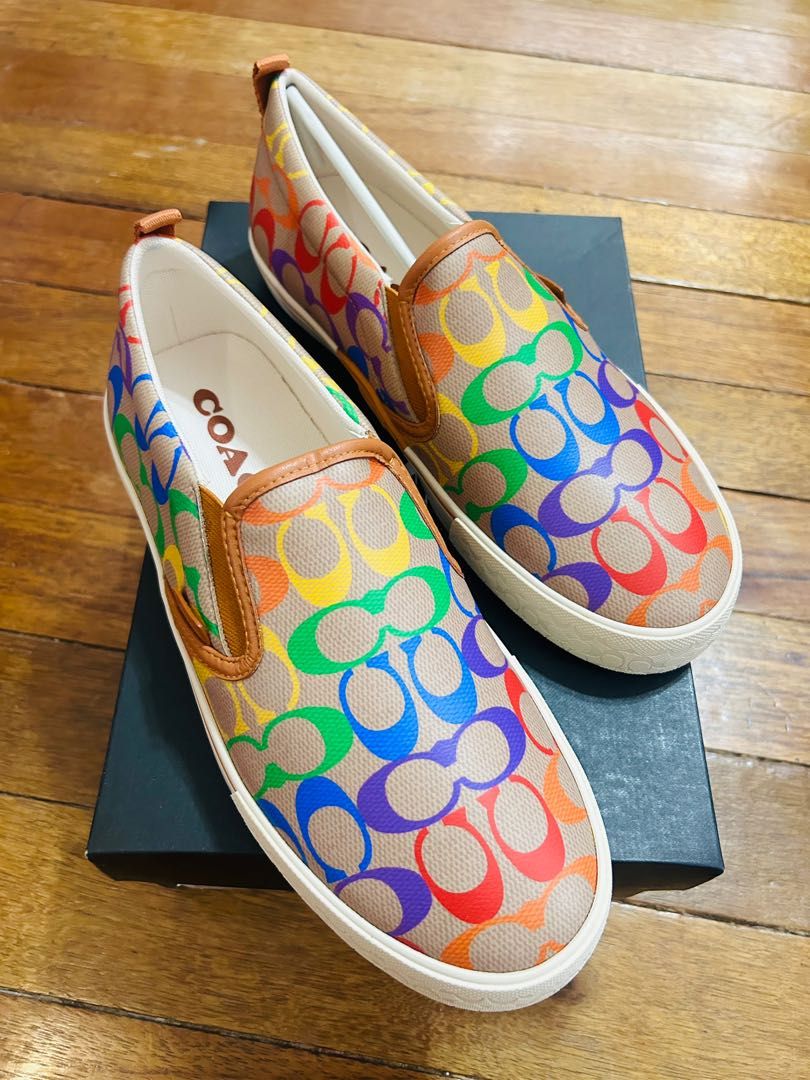 Rainbow signature coach shoes on sale