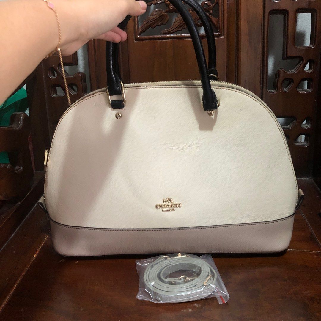 Coach Sierra Bag Large in Beige with Strap, Barang Mewah, Tas & Dompet di  Carousell