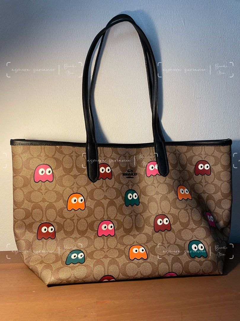 Coach pac man reversible tote new arrivals