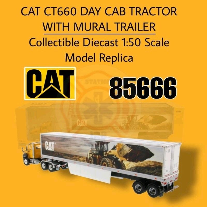 Caterpillar CT660 Day Cab Tractor & XL 120 Low-Profile Trailer Die-Cast Model – 1:50 Scale, Core Classics Series
