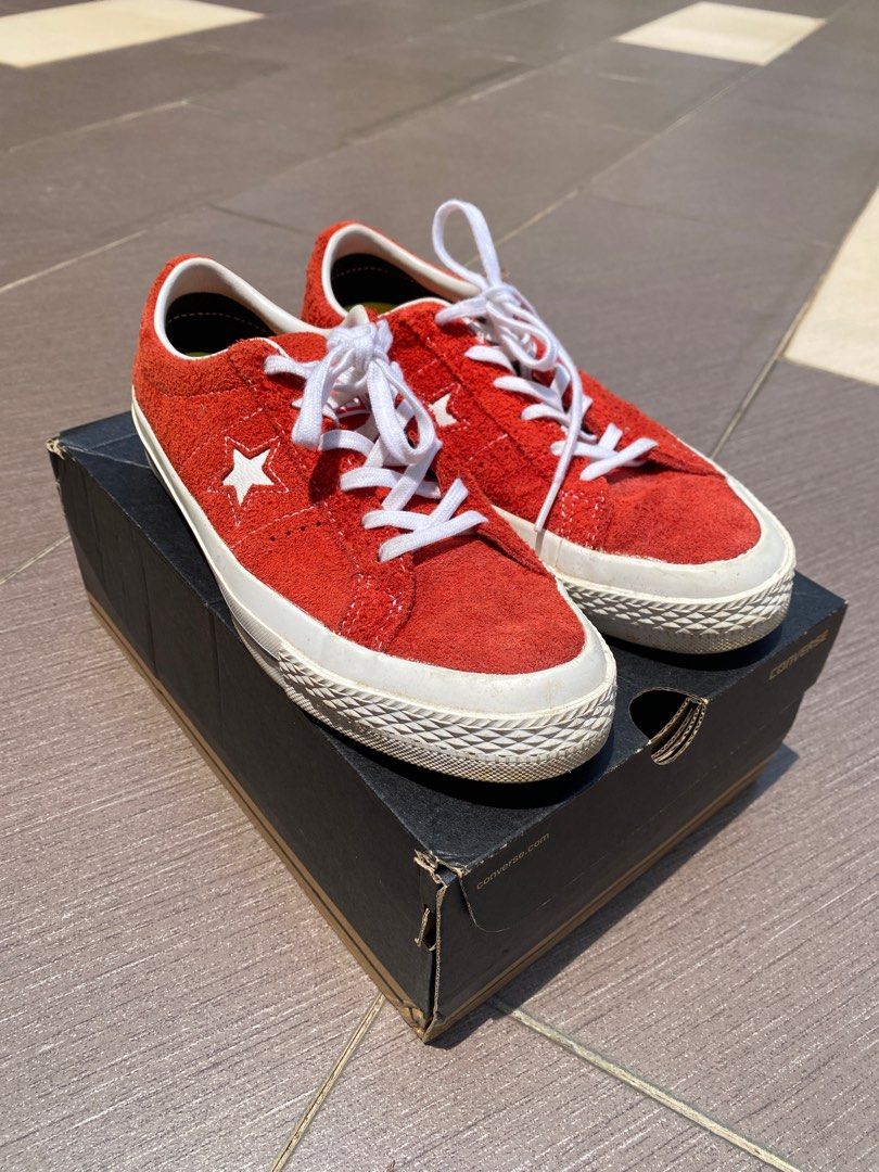 Converse one star premium suede red on sale