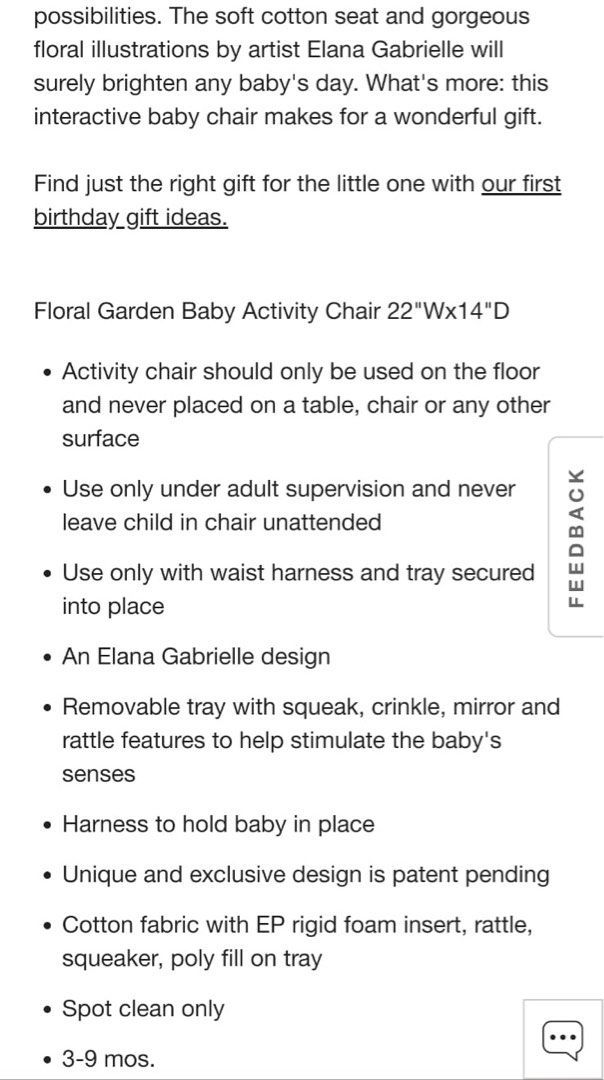 Crate and barrel shop activity chair used