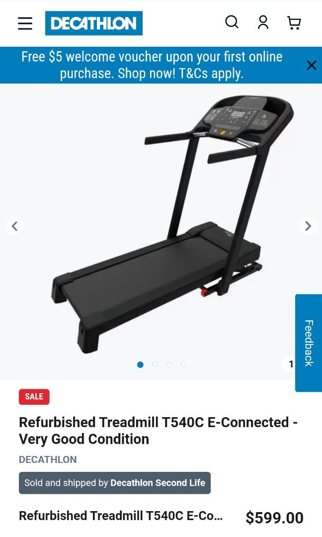 Decathlon T540C treadmill, Sports Equipment, Exercise & Fitness, Cardio