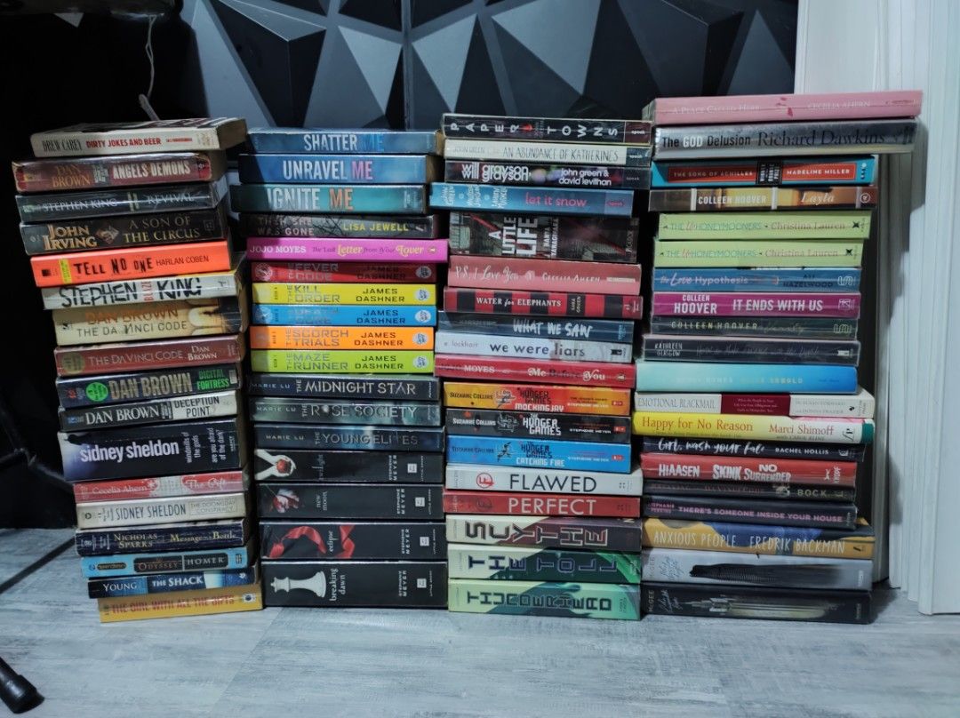 DECLUTTERING BOOKS (Category: Storybooks) located in Malabon City. Submitted by stationerynbookshop (Listing ID 1250845253, Image 1). Description: 100 Dirty Jokes and Beer 100 Angels and Demons 120 Revival 100 A Son of the Circus 100 Tell No One 120 Blaze 120 The Davinci Code SOLD 100 Digital Fortress SOLD 100 Deception Point SOLD 120 Windmills of the Gods 100 The Gift 150 The Doomsday Conspiracy 90 Message in a Bottle 100 The Shack 100 The Girl 