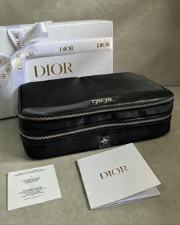 Dior beauty organizer with two compartments and BRUSH SET ( box and ribbon) Actual Photo by Foya