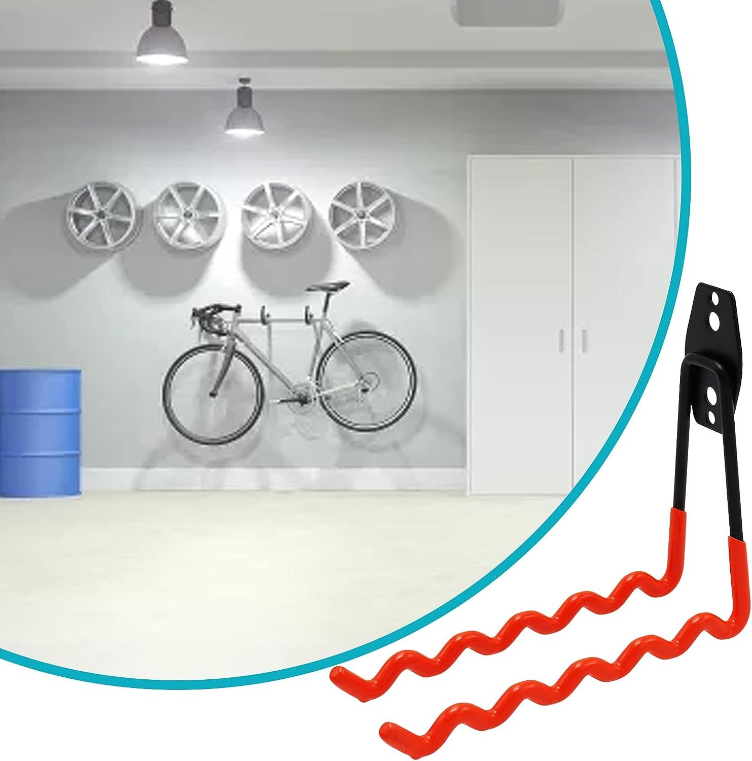 Eagles Garage Wall Hooks Steel Heavy Duty Garage Storage Hooks with Anti Slip Coating Wall Mount Garage Hanger Organizer Tool Hangers for Hanging Bike Ladder and Garden Tools Wave 3006 Wave Ditch Furn...