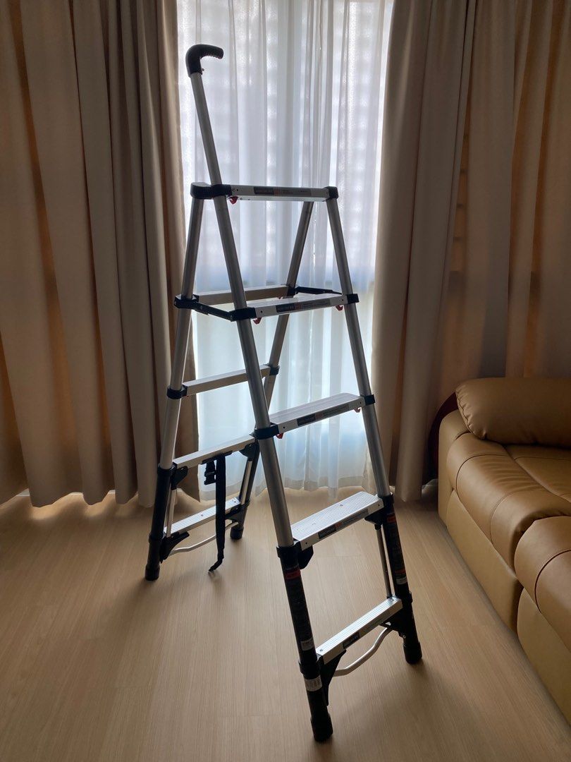 Foldable retractable ladder