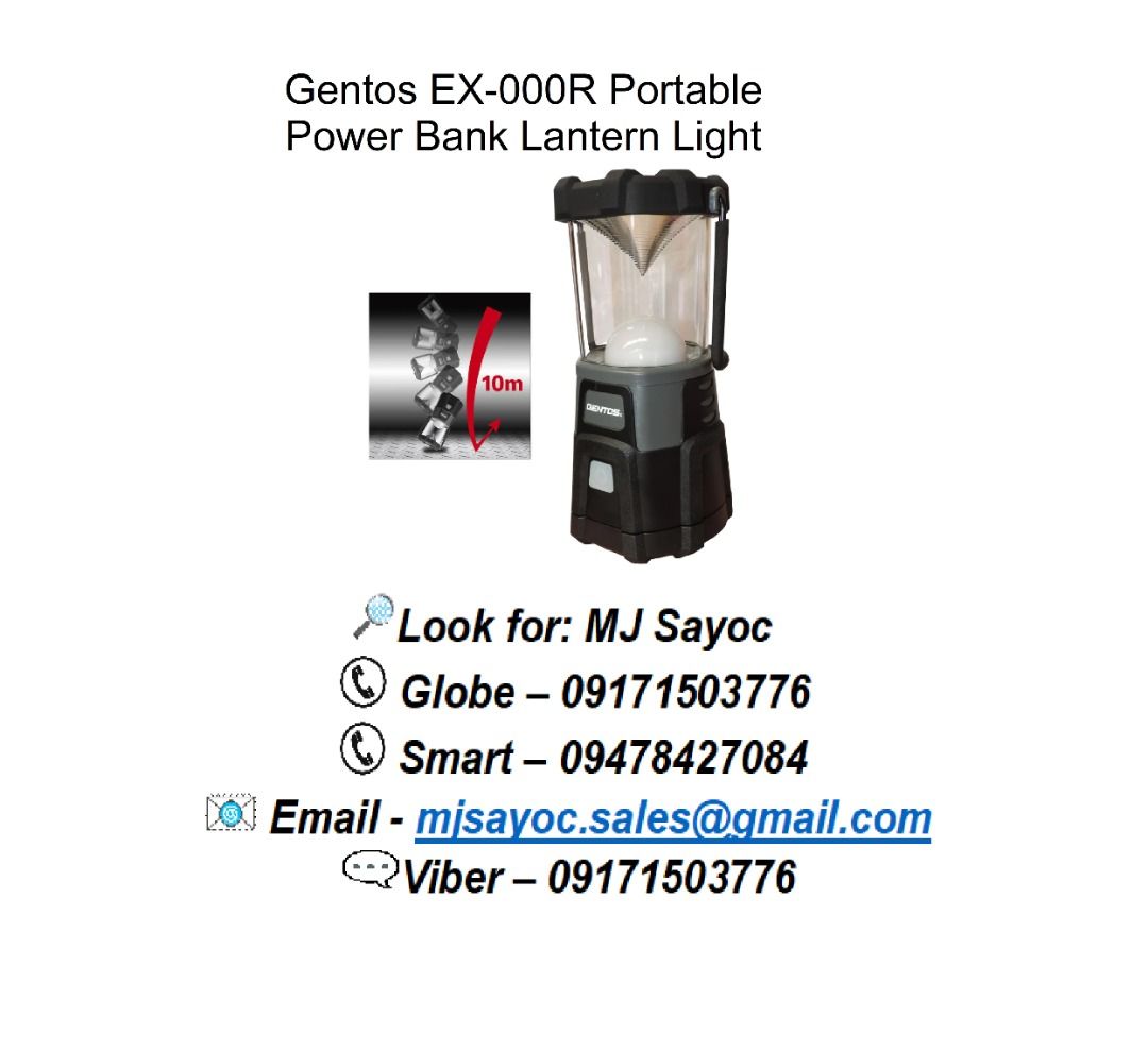 Gentos EX-000R Portable Power Bank Lantern Light, Commercial