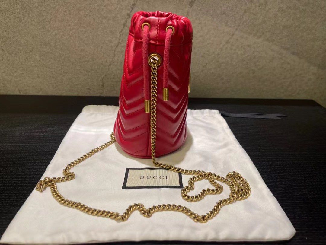 Gg marmont quilted leather bucket bag discount