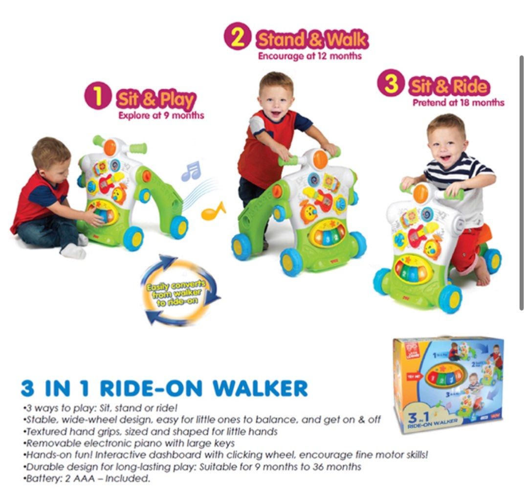 Half Price Brand New Hap P Kid 3 in 1 Musical Ride On Walker