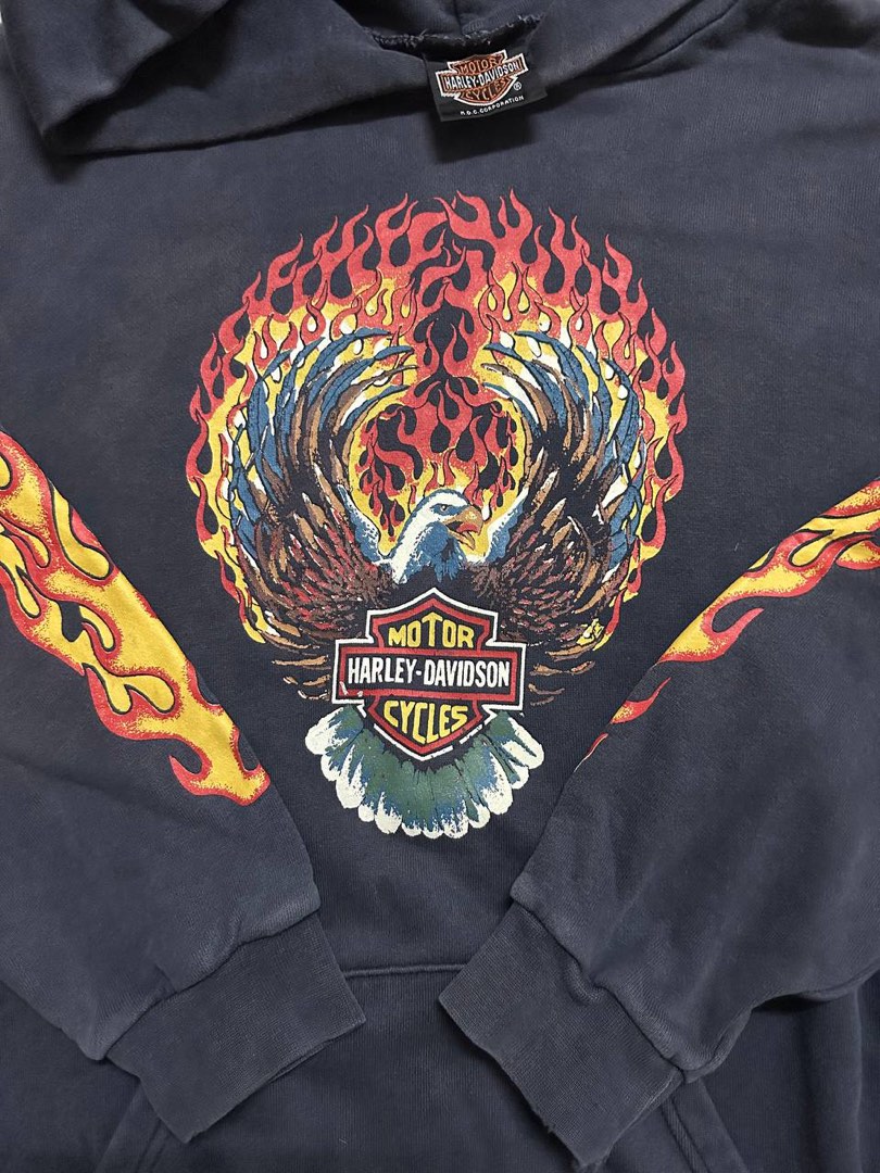 Harley Davidson flame Men s Fashion Tops Sets Hoodies on