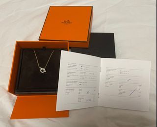 Hermes finesse necklace with diamond（小Q)玫瑰金頸鏈