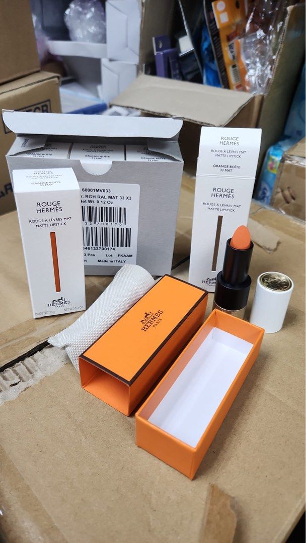 Hermes 33 Orange Boite Rouge Matte Lipstick 3.5g