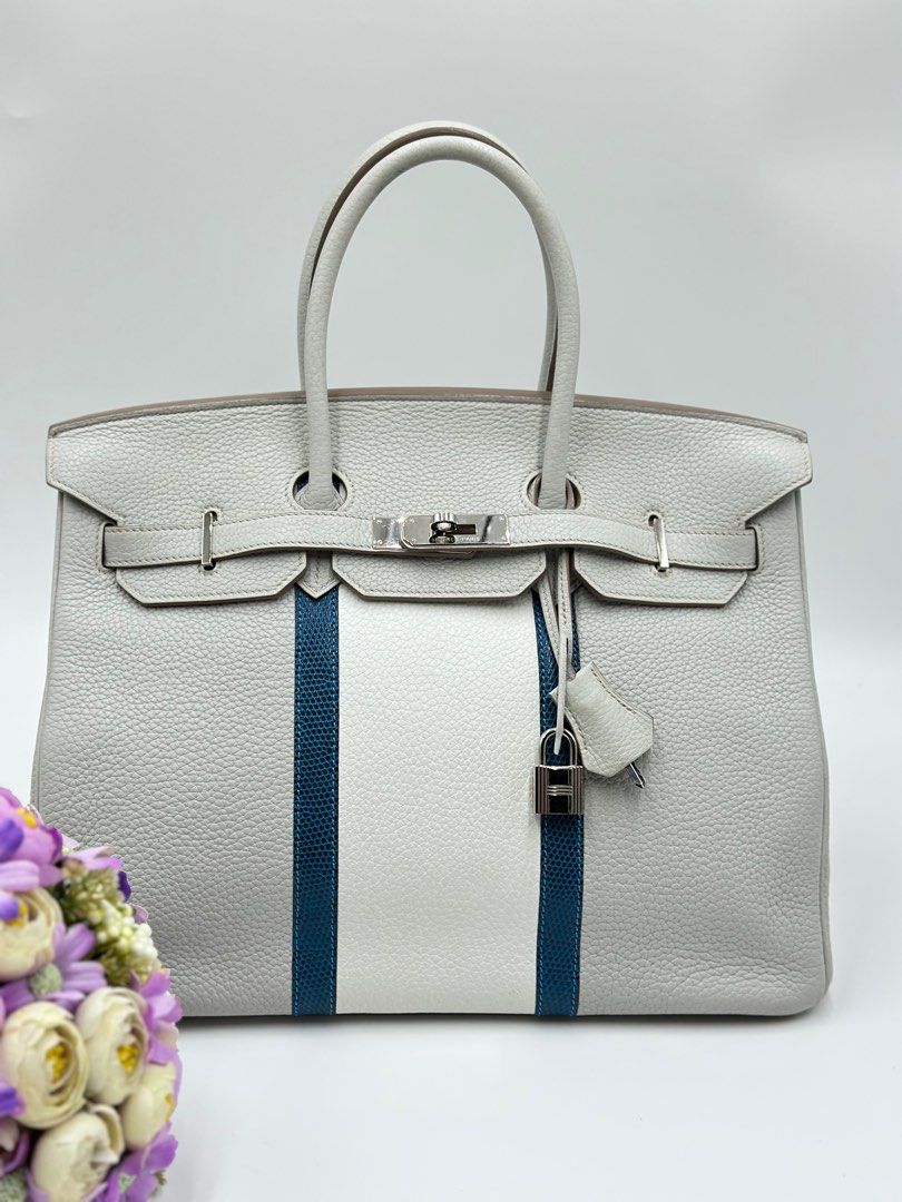 Pre-owned Hermes Special Order (HSS) Birkin 35 Black and White