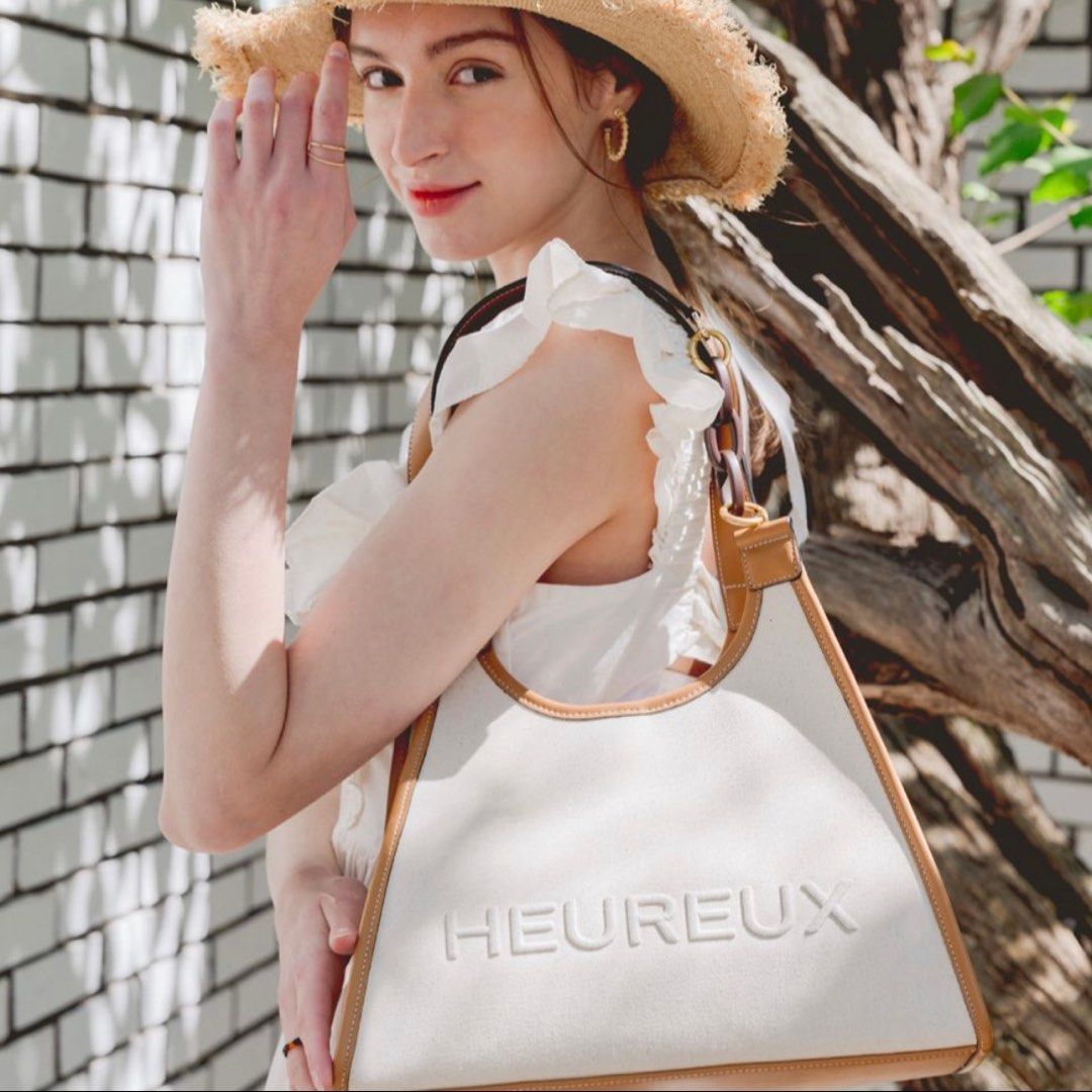 ☆人気☆HEUREUX BY STELLA☆Voyage BCI cotton Shopper ba.g☆ Heureux Voyage BCI Cotton Tote Bag Ivory, Women's Fashion
